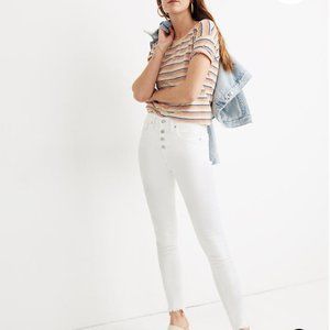 Madewell White Skinny Jeans 10" High Rise